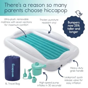 hiccapop Inflatable Toddler Travel Bed Safe and Portable