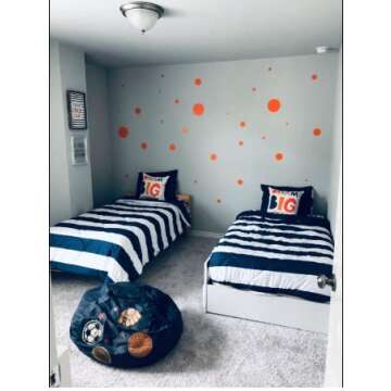 Polka Dot Wall Stickers, Wall Decor Stickers, Wall Dots, Vinyl Circle Room Dot Decals Wall Art Stickers for Bedroom Girls Room Peel and Stick Kids Room Decor Birthday Gift (Orange)