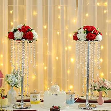 Elegant 21.6in Wedding Center Stand with Crystals