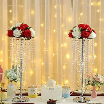 Elegant 21.6in Wedding Center Stand with Crystals
