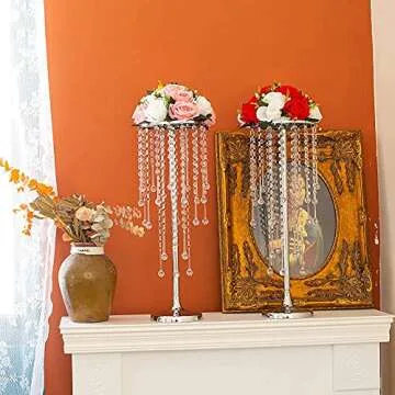 Elegant 21.6in Wedding Center Stand with Crystals