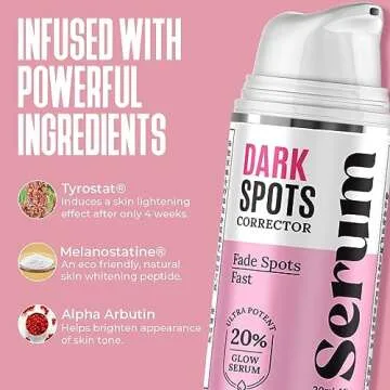 Dark Spot Corrector, Dark Spot Remover for Face - For Stubborn Dark Spots Serum, Dark Spot Remover with Kojic Acid, Alpha Arbutin, Mulberry Extract, Brightening Discoloration Correcting Serum