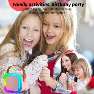 OUTUVAS Kids Karaoke Microphone Machine Toy, 4-12 Years Old Girls Christmas Birthday Gift for Girls, Karaoke Toys Gifts for Girls Ages 4, 5, 6, 7, 8, 9, 10, 12 +Year Old Birthday Party. (Pink)