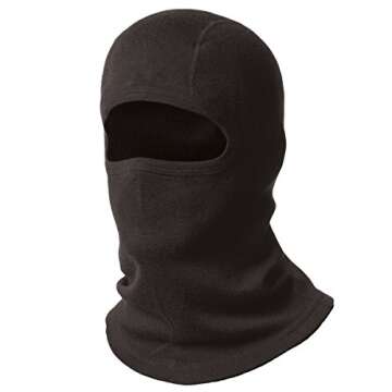 100% Merino Wool Balaclava - Winter Ski Mask - Face Mask - Cold Weather Gear - Black - One Size