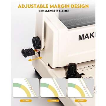 MAKEASY Binding Machine - Wire Binding Machine, 34 Hole, 15 Sheets Punch Capacity, Metal Book Maker Machine with 1 Box Wire Spines & Ring Opener