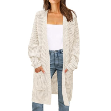 ZESICA Women's Stylish Batwing Sleeve Chunky Cardigan