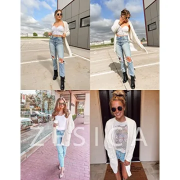 ZESICA Women's Stylish Batwing Sleeve Chunky Cardigan