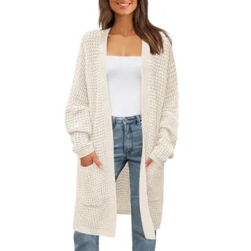 ZESICA Women's Stylish Batwing Sleeve Chunky Cardigan