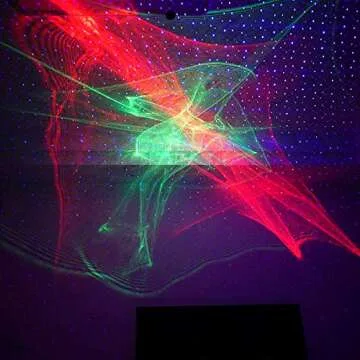 Sharelife Mini Portable RG Hypnotic Aurora Mixed Blue Star Projector Tripod USB Light Built-in 1200MA Rechargeable Battery for Home Party DJ Outdoor Stage Lighting Effect DP-AS100