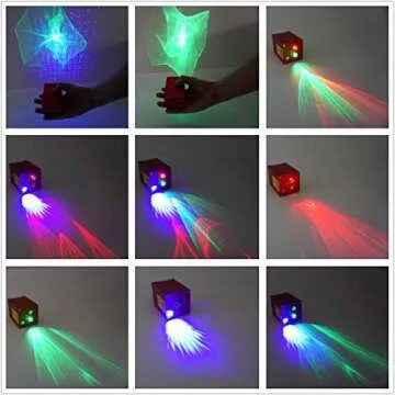 Sharelife Mini Portable RG Hypnotic Aurora Mixed Blue Star Projector Tripod USB Light Built-in 1200MA Rechargeable Battery for Home Party DJ Outdoor Stage Lighting Effect DP-AS100