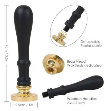 UNIQOOO Begonia Flowers Wax Seal Stamp - Floral Wax Seal Stamp Botanical Theme Vintage Brass Stamp Head with Wood Handle for Wedding Invitation Gift Wrap Envelopes Christmas Card