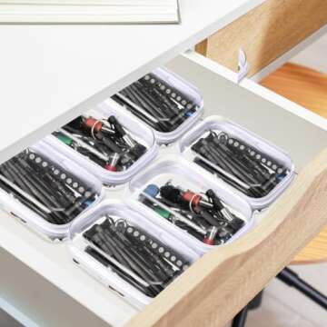 Sanwuta 6 Pcs Clear Hard Zipper Case for Easy Organization