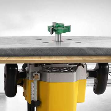 CNC Spoilboard Surfacing Router bit, 1/4'' Shank, 1-1/4'' Cut Dia, 1/4'' Cut Length, 3 Wings, Professional Woodworking Tools by KOWOOD PRO