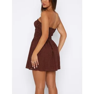 Bowanadacles Off Shoulder Tube Dress for Summer Events