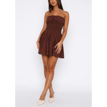 Bowanadacles Off Shoulder Tube Dress for Summer Events