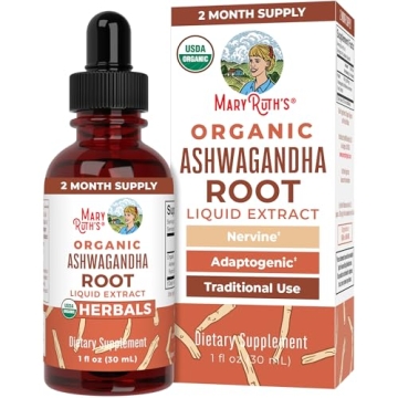 MaryRuth Organics Ashwagandha Root Liquid Drops | Stress Relief, Mood Support & Relaxation Supplemen...