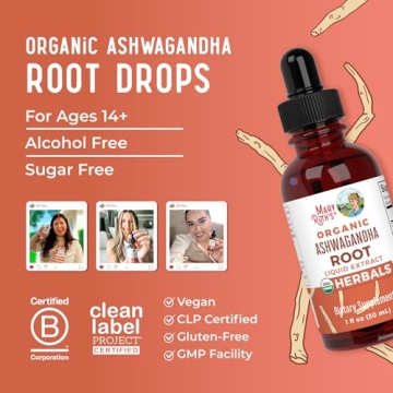 MaryRuth Organic Ashwagandha Liquid Drops for Stress Relief