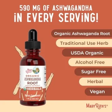 MaryRuth Organic Ashwagandha Liquid Drops for Stress Relief