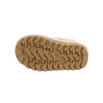 BEARPAW Unisex Faux Fur Lined Suede Infant Shoes - Hard Bottom Baby Shoes for Girls - Cozy Soft Leather Walker Slippers - Early Walking Asher/Pink/6