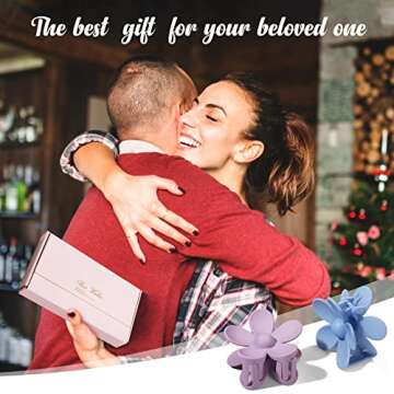 Tyfthui 8 Pieces Flower Hair Accessories, Matte Daisy Hair Claw Clips, 8 Colors Cute Non-Slip Strong Hold Clips for Thick and Thin Hair, Gifts for Girls