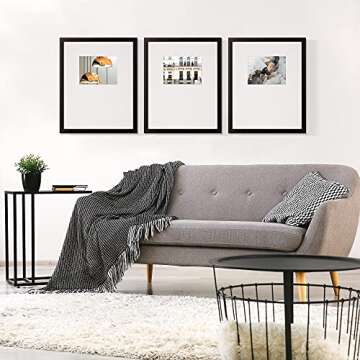 Instapoints - 8"x10" Black Hanging Template - Wall Mounted Photo Frame - Perfect for Showcasing Memories in Style - Versatile and Durable Design for Home or Office Décor - Rectangular Wall Mount - Set of 3