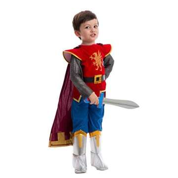 Spooktacular Creations Kids Medieval Knight Costume, Boys Renaissance Knight Costume Deluxe Set for Toddler Halloween RolePlay Themed Party (Small, 5-7 yrs)