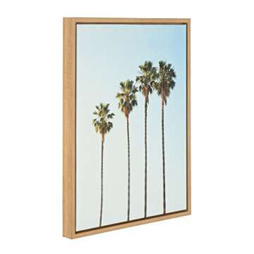 Kate and Laurel Sylvie Palm Trees Canvas Wall Art | 18 x 24 | Coastal Decor