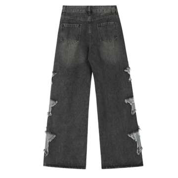 Lafaguw Baggy Star Jeans for Women and Girls - Y2K Style