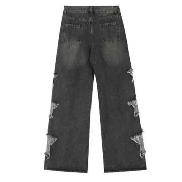 Lafaguw Baggy Star Jeans for Women and Girls - Y2K Style
