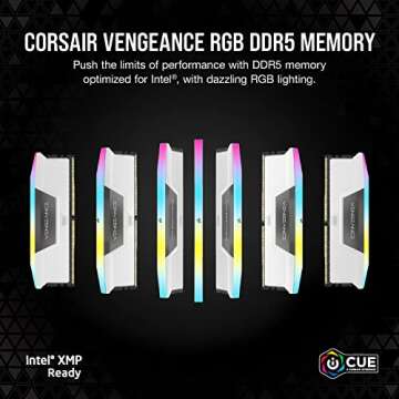 CORSAIR VENGEANCE RGB DDR5 RAM 32GB (2x16GB) 6000MHz CL36-36-36-76 1.35V Intel XMP Desktop Computer ...