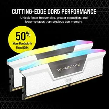 CORSAIR VENGEANCE RGB DDR5 RAM 32GB 6000MHz White