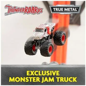 Monster Jam ThunderROARus Drop Playset with Exclusive Monster Truck, Over 6 Feet Tall, Lights & Sounds, Kids Dinosaur Toys for Boys and Girls Ages 4 and Up