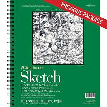 Strathmore 400 Series Sketch Pad, Recycled Paper, 11x14 inch, 100 Sheets - Artist Sketchbook for Dra...