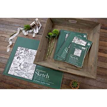 Strathmore 400 Series Sketch Pad, Recycled Paper, 11x14 inch, 100 Sheets - Artist Sketchbook for Drawing, Illustration, Art Class Students