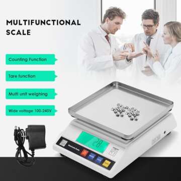CGOLDENWALL High Precision Scale 10kg 0.1g Digital Accurate Electronic Balance Lab Scale Laboratory Industrial Scale Weighing and Counting Scale Scientific Scale CE 0.1g (10kg, 0.1g)