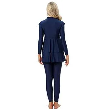 Stylish Ababalaya Burkini Swimwear with Cap for Modesty