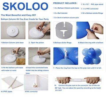 Balloon Column Stand Kit for Parties and Events