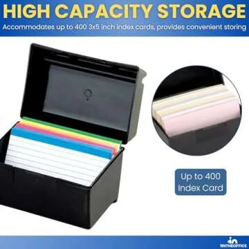 Compact 3x5 Index Card Box with A-Z Guide Set