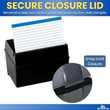 Compact 3x5 Index Card Box with A-Z Guide Set
