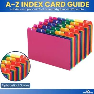 Compact 3x5 Index Card Box with A-Z Guide Set