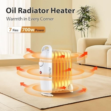 LifePlus Portable Oil Filled Heater Quiet Energy Saving Space Heater