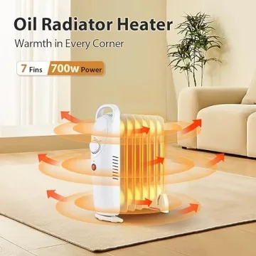 LifePlus Portable Oil Filled Heater Quiet Energy Saving Space Heater