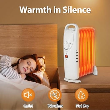 LifePlus Portable Oil Filled Heater Quiet Energy Saving Space Heater