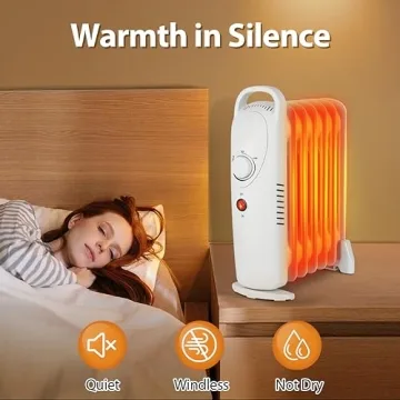 LifePlus Portable Oil Filled Heater Quiet Energy Saving Space Heater