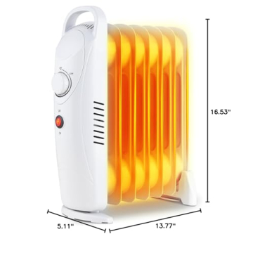LifePlus Portable Oil Filled Heater Quiet Energy Saving Space Heater