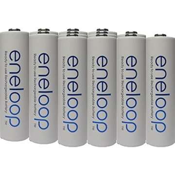 Eneloop Newest Version Panasonic 4rd Generation 12 Pack AA NiMH Pre-Charged Rechargeable Batteries -...