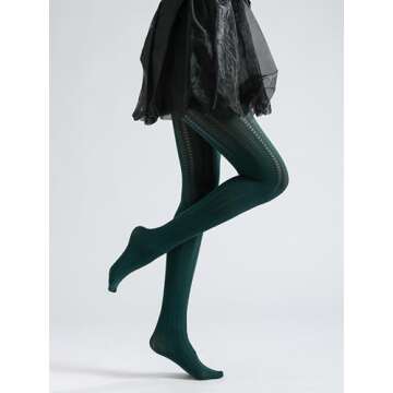 Sahabowi Women Hearts Vertical Jacquard Tights, Sheer High Waist Pantyhose, Vintage Control Top Stockings Thin Transparent(HLW2024011204jasper, Jasper hearts vertical jacquard, 1pcs)