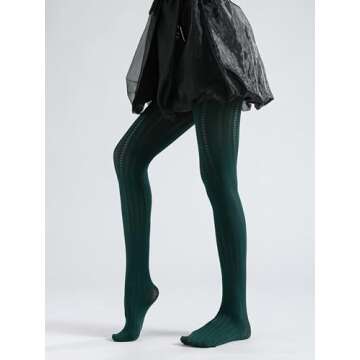 Sahabowi Women Hearts Vertical Jacquard Tights, Sheer High Waist Pantyhose, Vintage Control Top Stockings Thin Transparent(HLW2024011204jasper, Jasper hearts vertical jacquard, 1pcs)