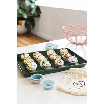 Silicone Kitchen Reusable Baking Cups - 24 Pack in Mini Size