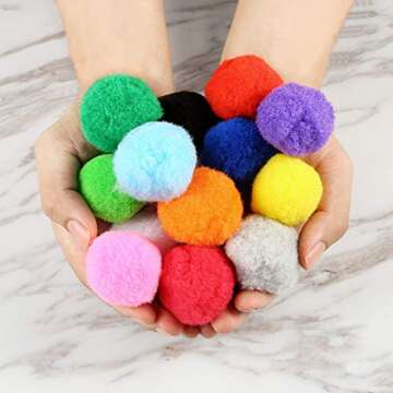 Pllieay 60pcs Assorted Pom Poms for Arts and Crafts